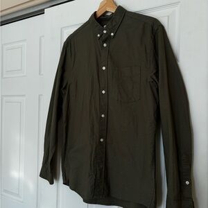 H&M green olive Oxford shirt